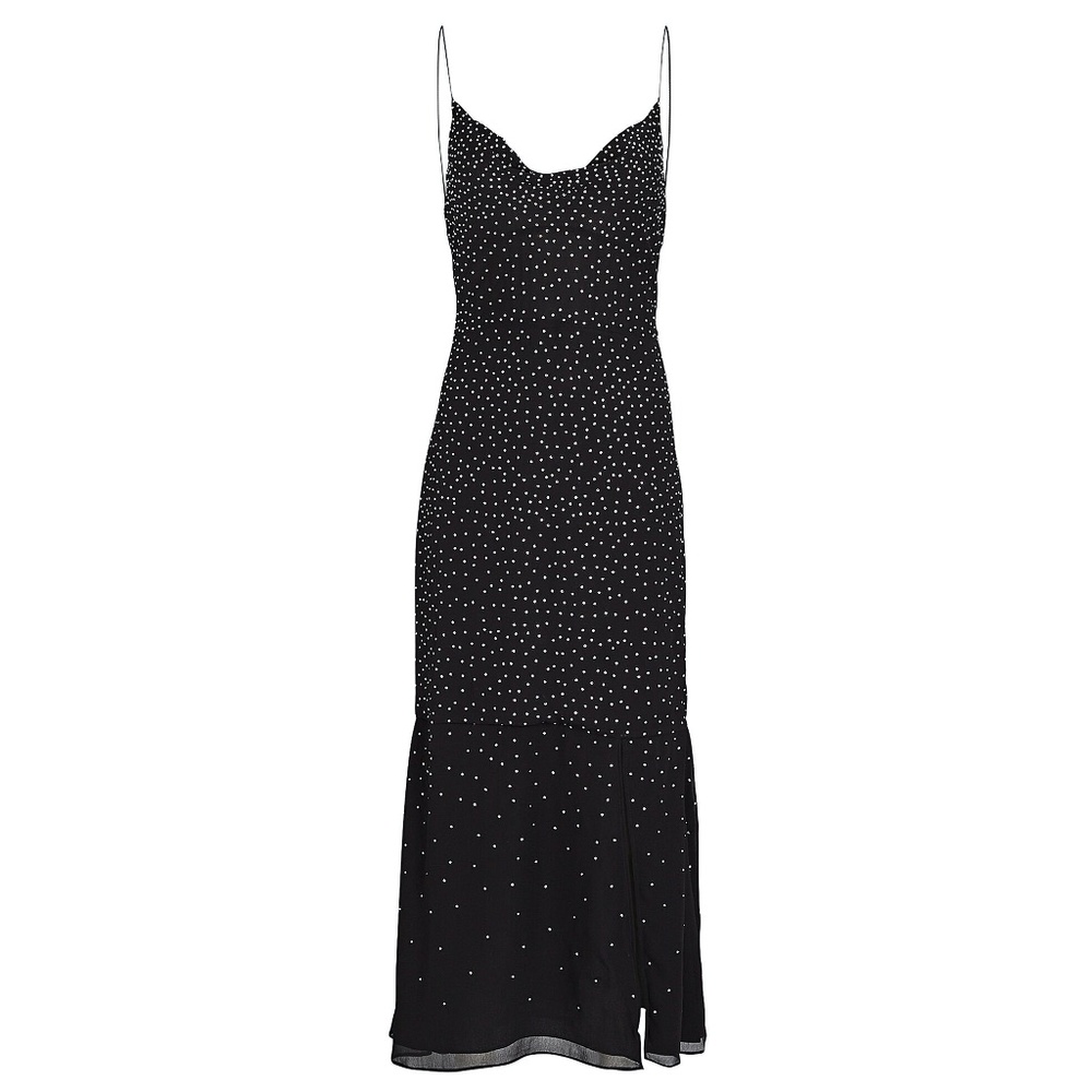 CRYSTAL MIDI BLACK DRESS